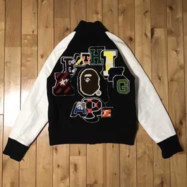 Bape 🔥NFS limited🔥 Sleeve leather BAPE varsity j