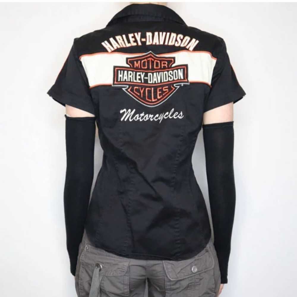 Harley-Davidson Imber Black Short Sleeve Zip up S… - image 2