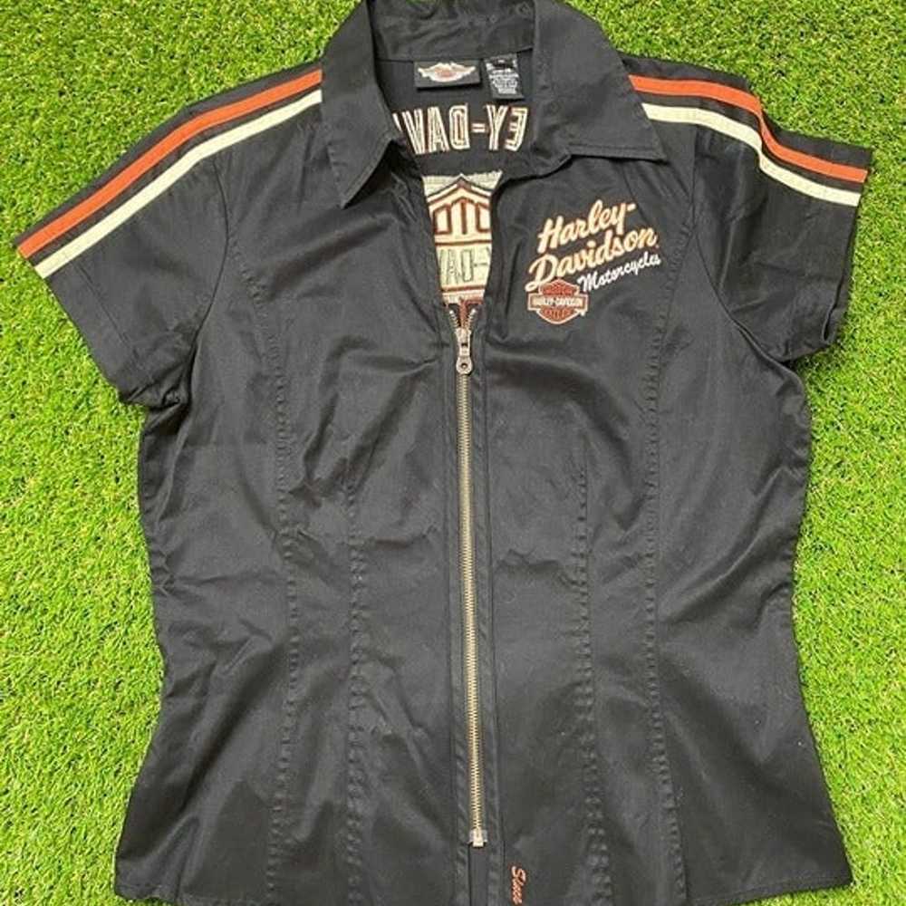 Harley-Davidson Imber Black Short Sleeve Zip up S… - image 3