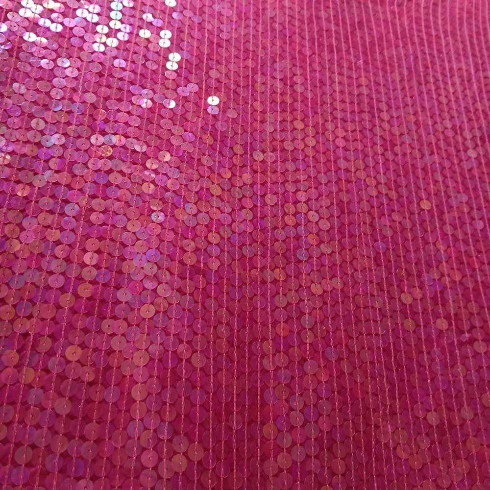 Pink Silk Retro Sequin Sparkle Blouse - image 7