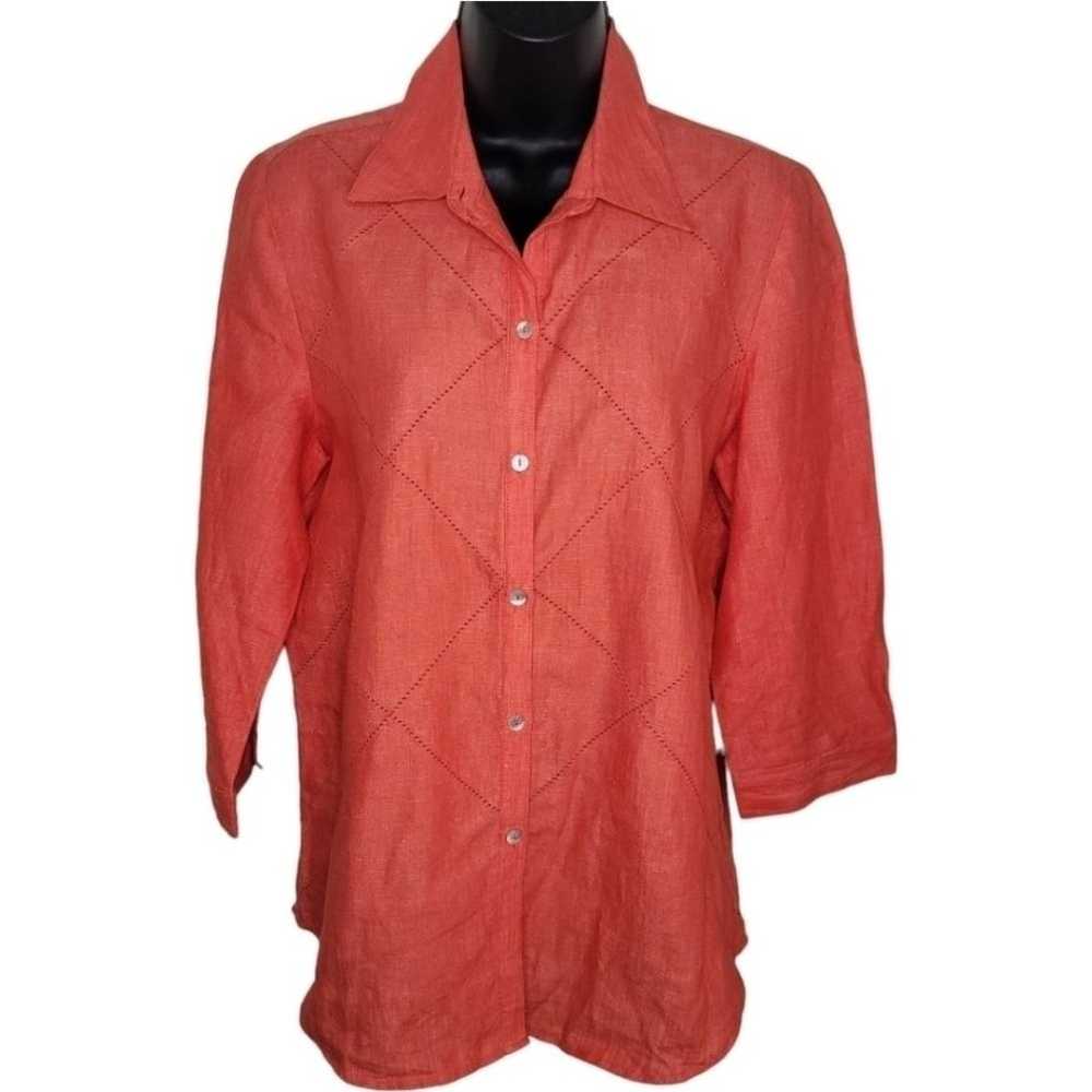 Richard Malcolm Irish Linen button up blouse top … - image 1