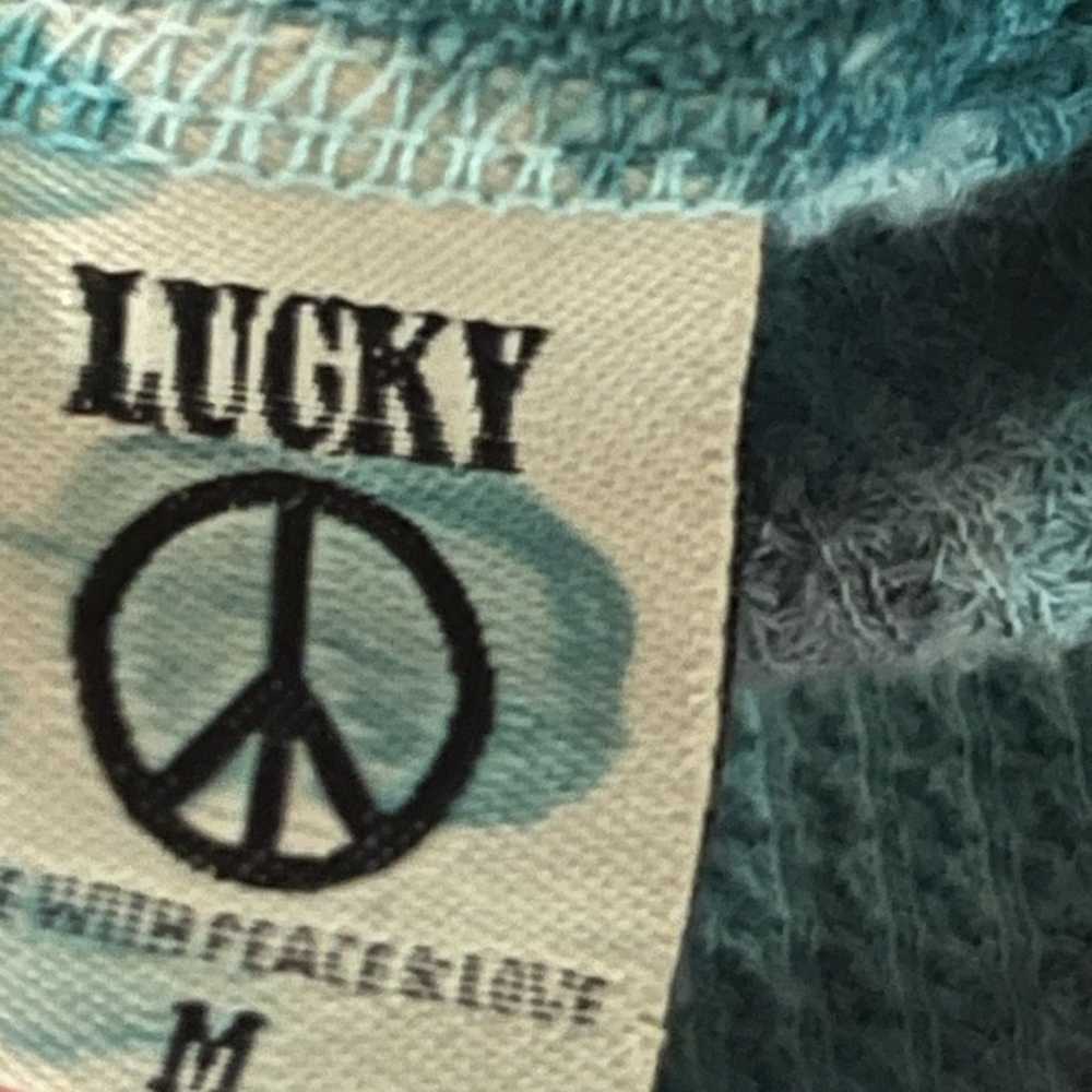 Y2K Vtg Lucky Brand Tie Dye Waffle Knit Thermal L… - image 6