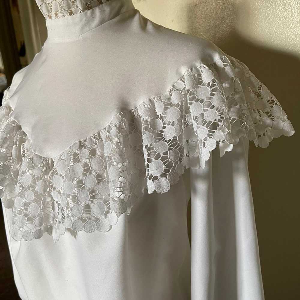 vintage 70s white gunne sax victorian ruffled hig… - image 3