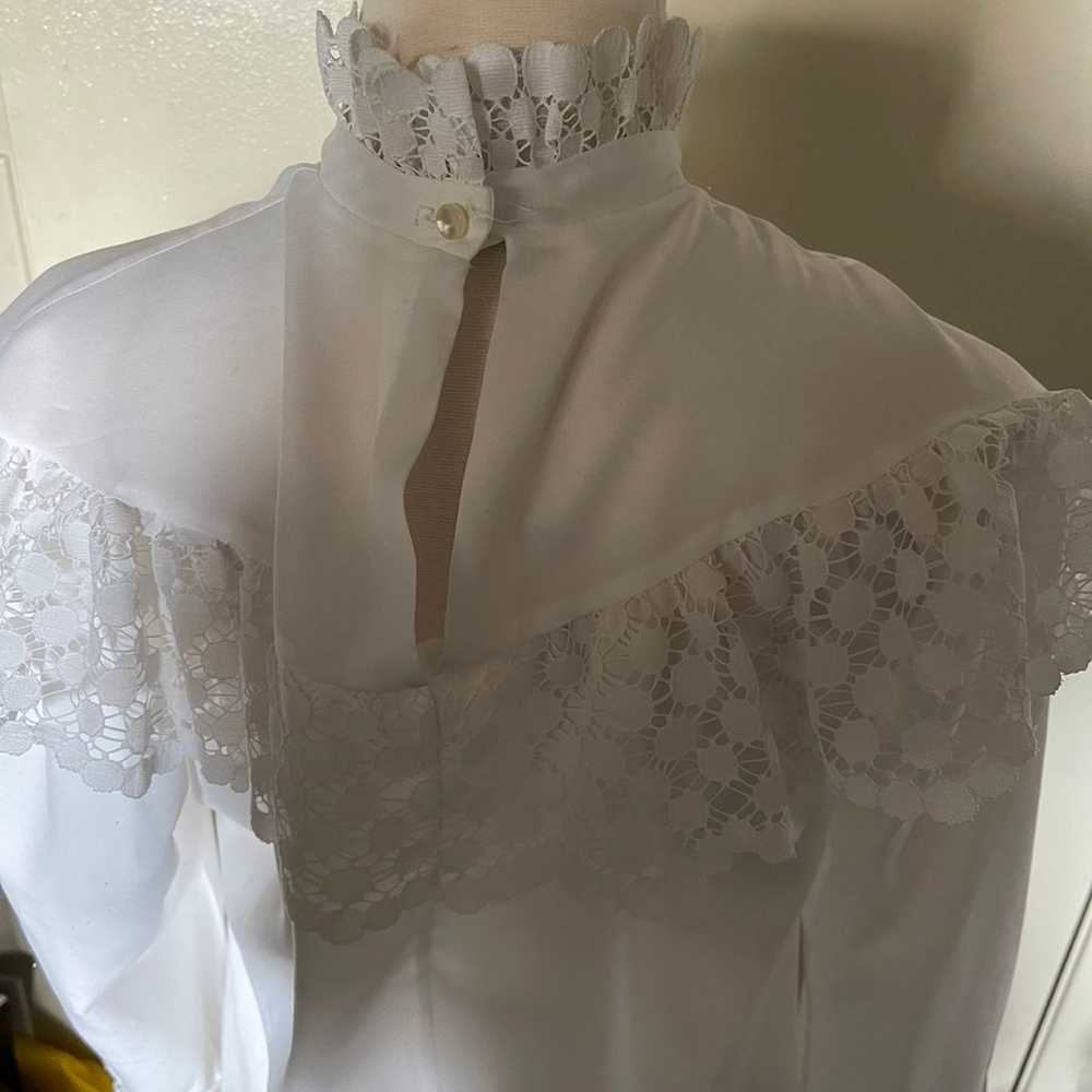 vintage 70s white gunne sax victorian ruffled hig… - image 5