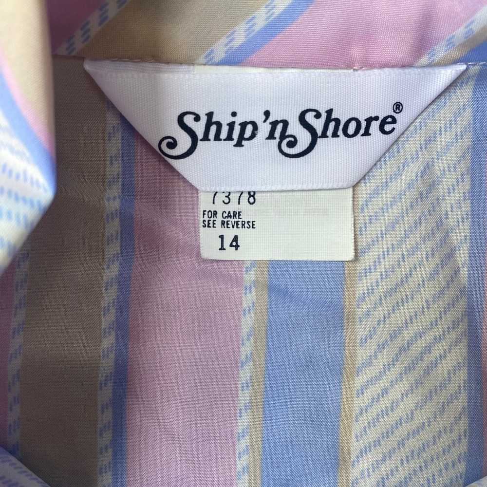 VTG ‘70s Ship ‘n Shore Pastel Striped Blouse - image 3