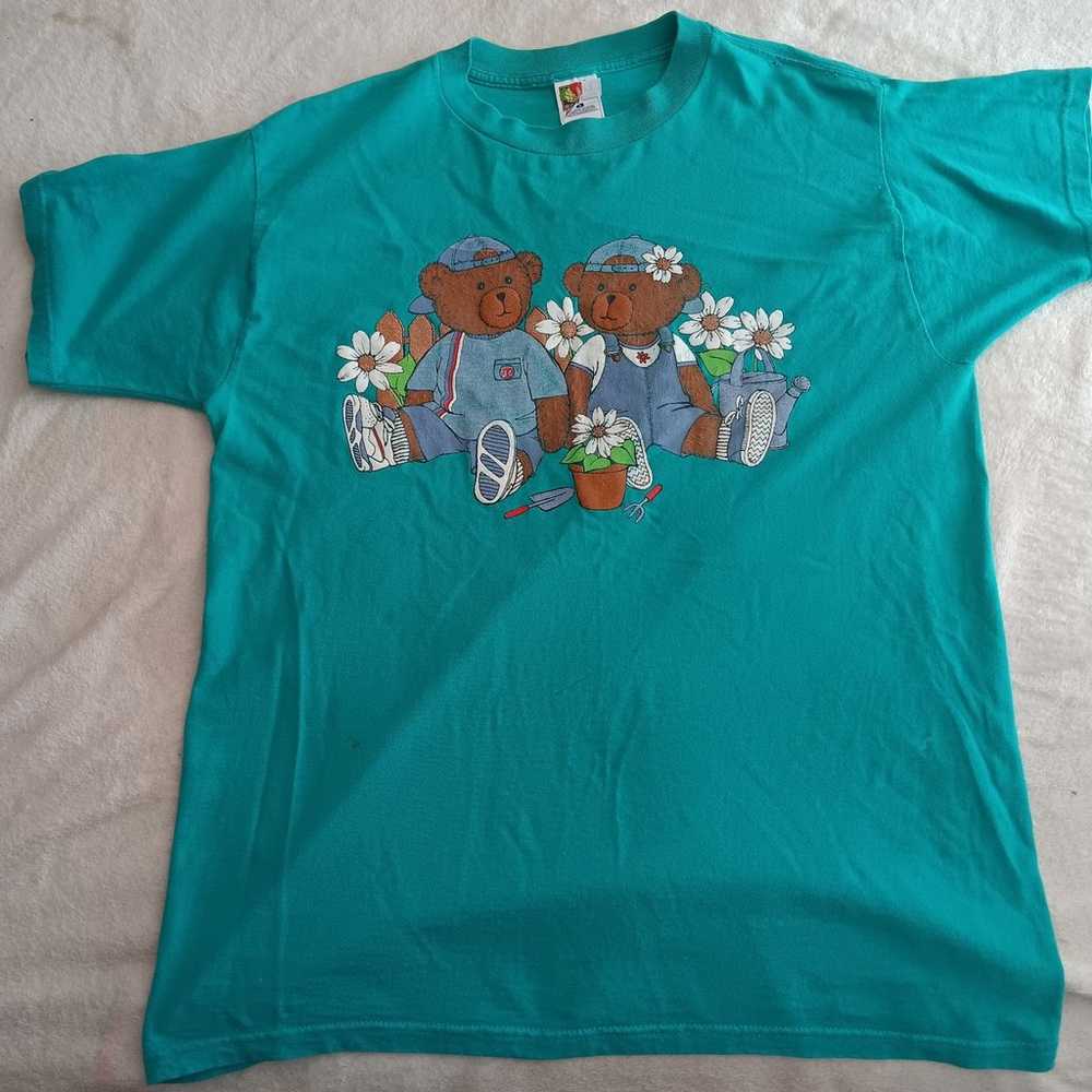 Vintage 90s Y2K teddy bear shirt large - image 1