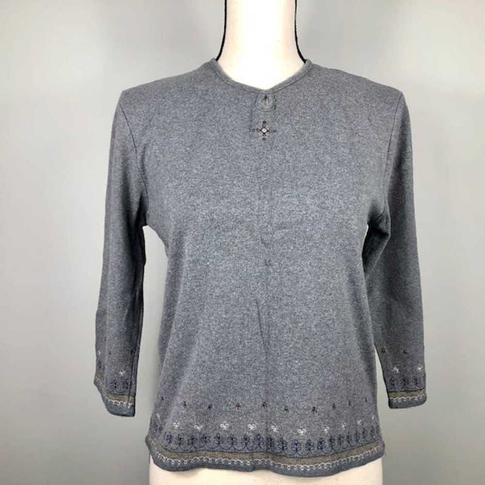 Vintage Aeropostale 3/4 Sleeve Embroidered Top - image 1