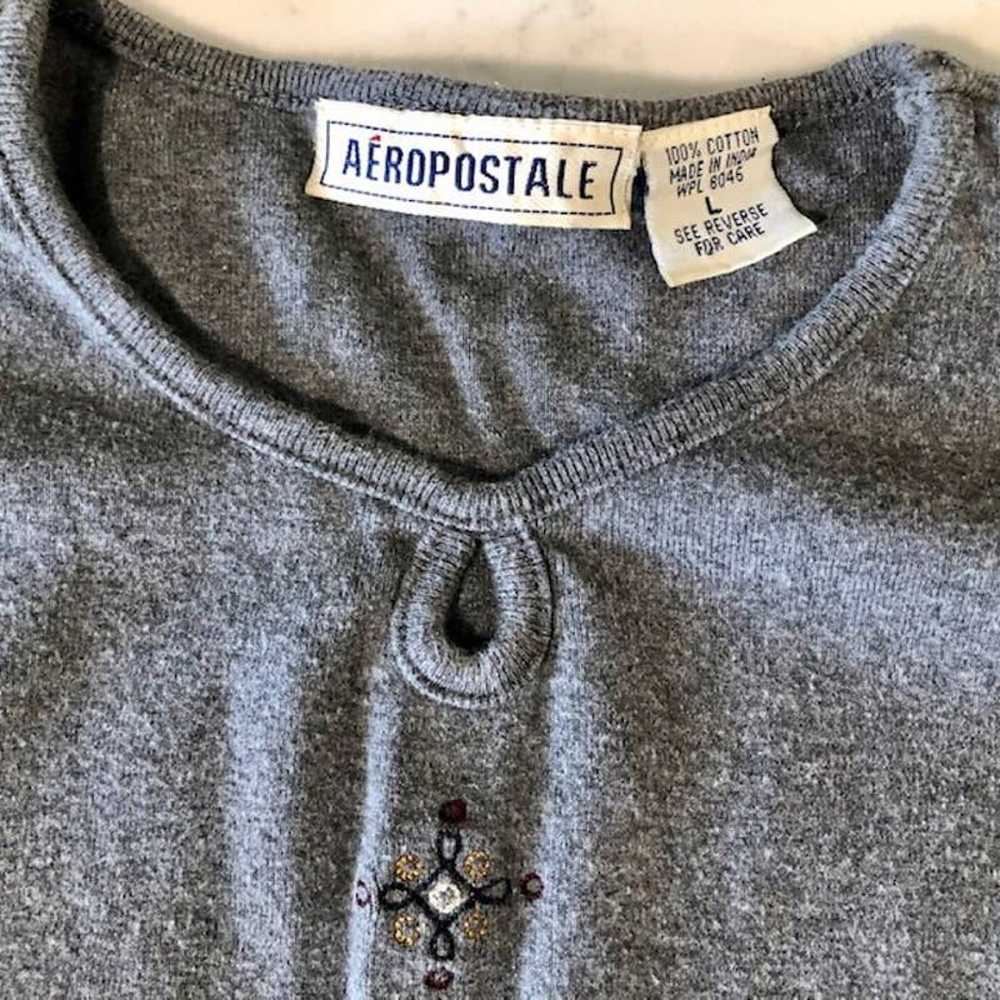 Vintage Aeropostale 3/4 Sleeve Embroidered Top - image 5