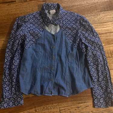 Vintage Ozark mountain Western Crop Button Up Shi… - image 1