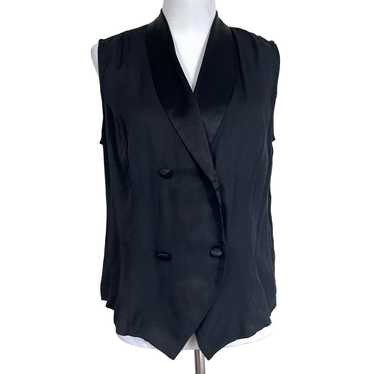 Camille Claudel Vintage Women’s Vest Black Silky … - image 1