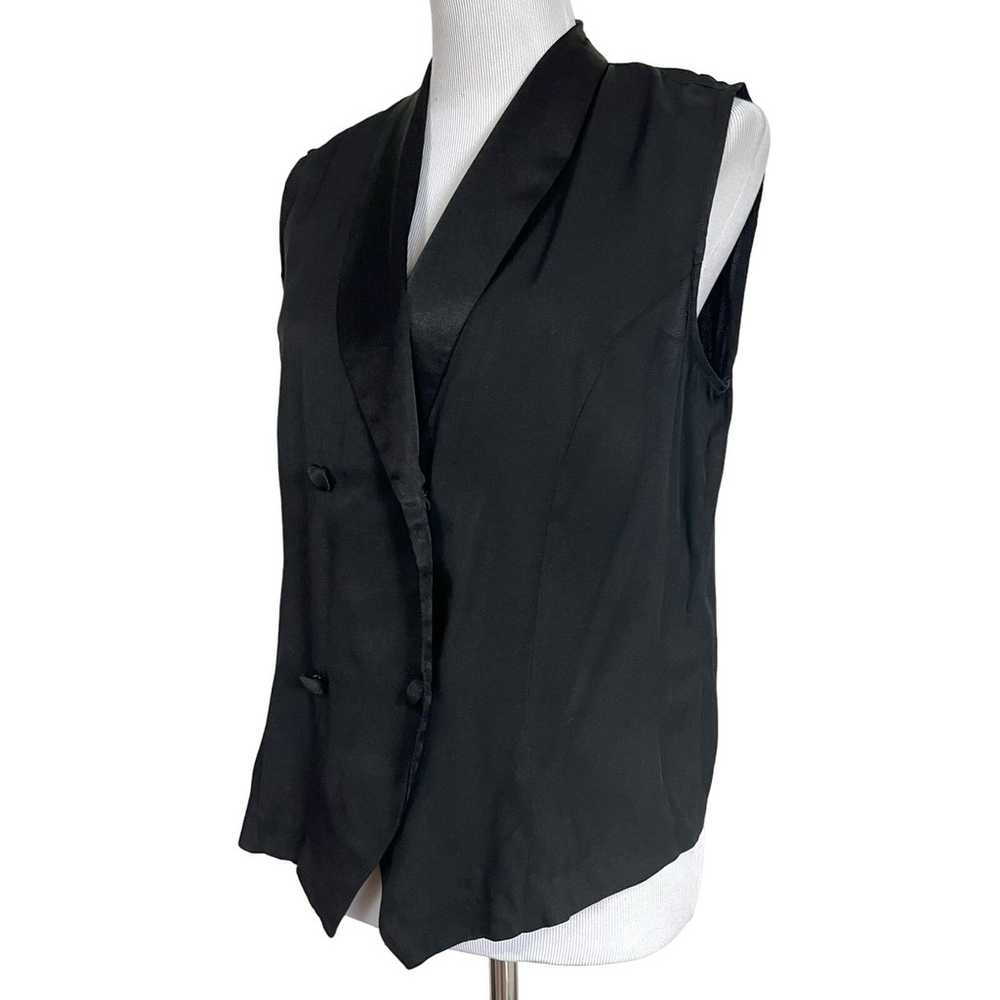 Camille Claudel Vintage Women’s Vest Black Silky … - image 2