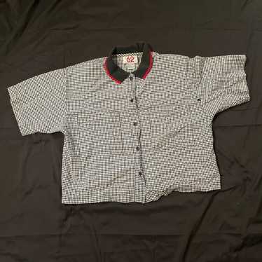 Vtg women’s east 62 button up crop top large - image 1