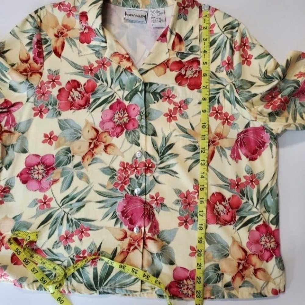 Vintage Napa Valley Floral Print Hawaiian Shirt L - image 10