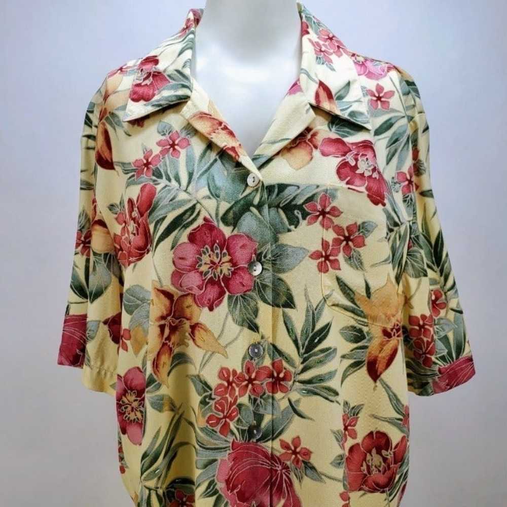 Vintage Napa Valley Floral Print Hawaiian Shirt L - image 7