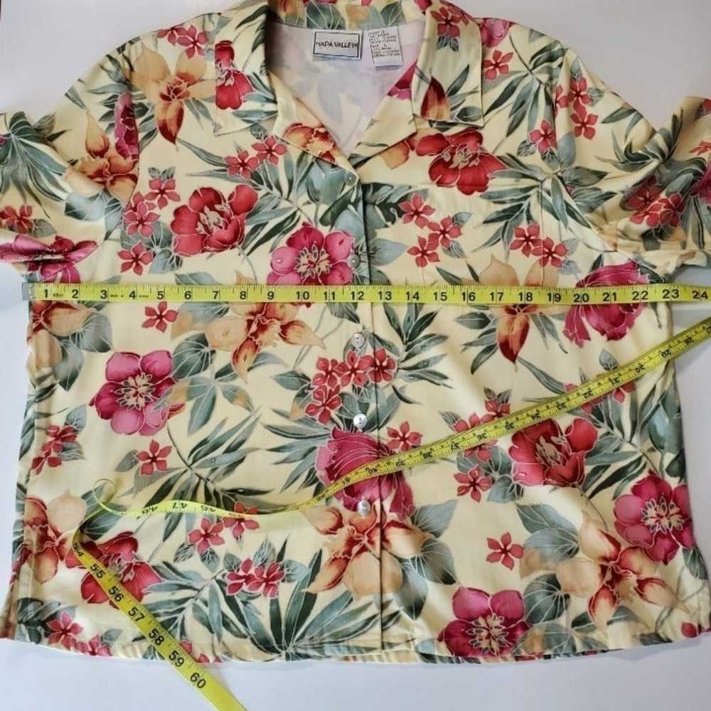 Vintage Napa Valley Floral Print Hawaiian Shirt L - image 9