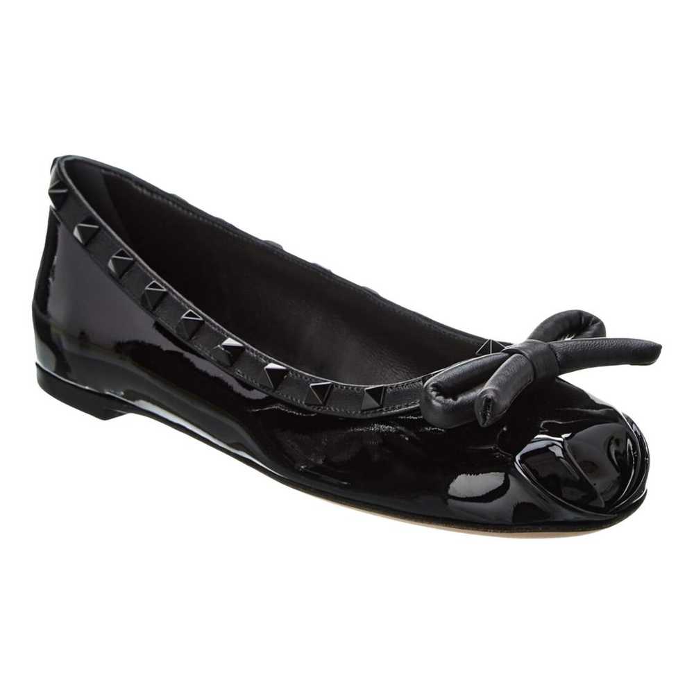 Valentino Garavani Rockstud patent leather flats - image 1