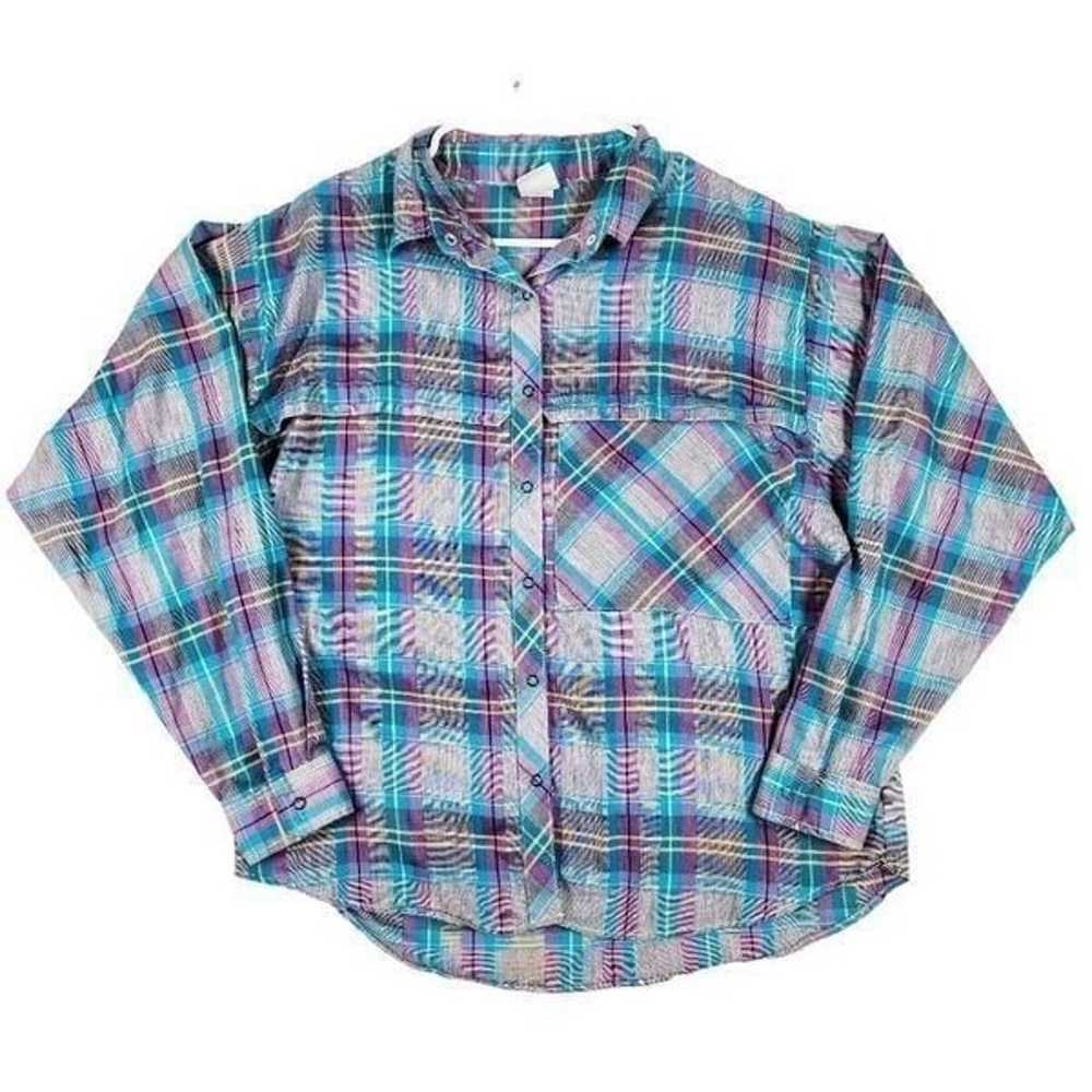 Vintage Wrangler Western Button Up Plaid Large - image 1