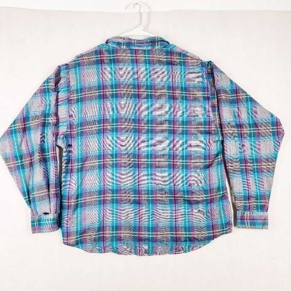 Vintage Wrangler Western Button Up Plaid Large - image 2