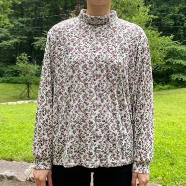 Vintage 80s or 90s Floral Turtleneck - image 1