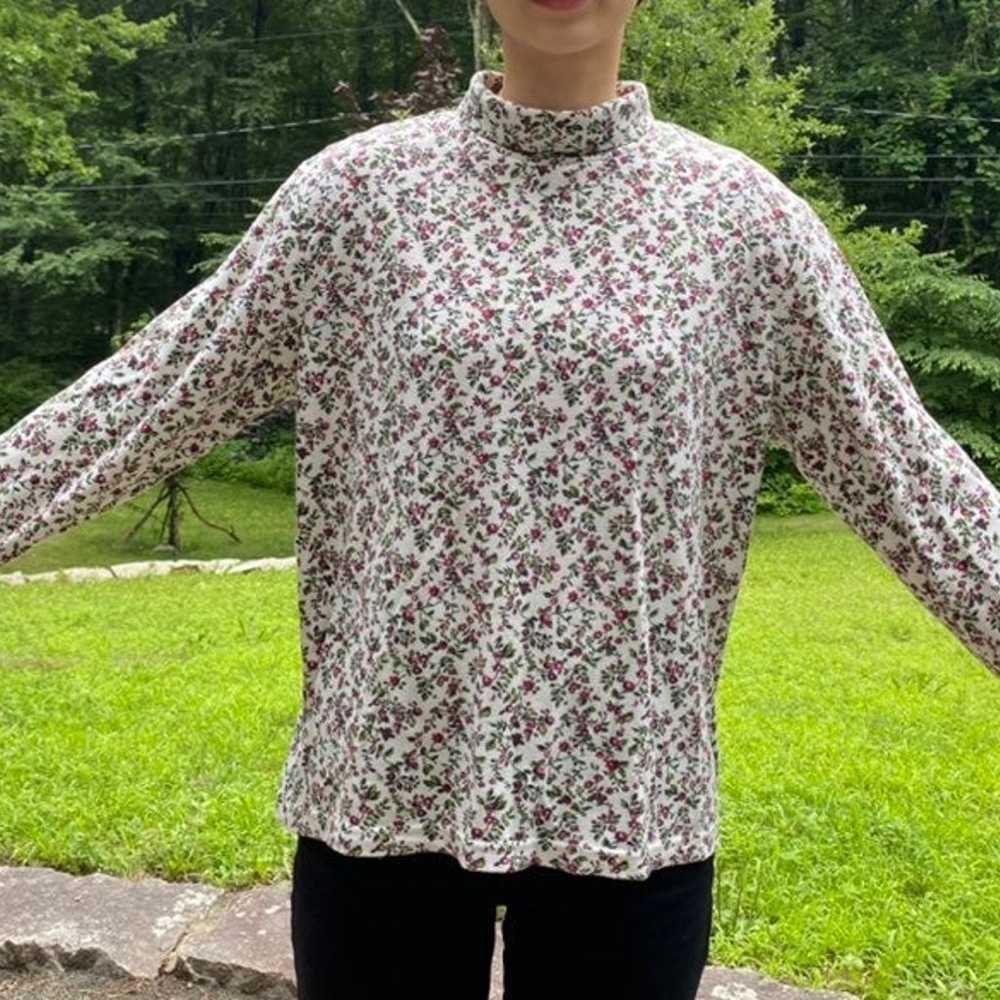 Vintage 80s or 90s Floral Turtleneck - image 4