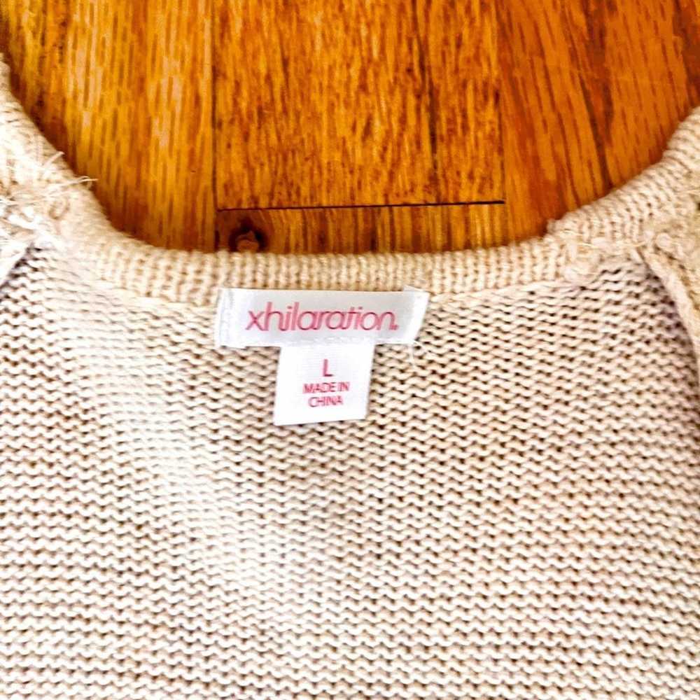 90's Vintage Cream Xhilaration Crochet Top, Size L - image 4