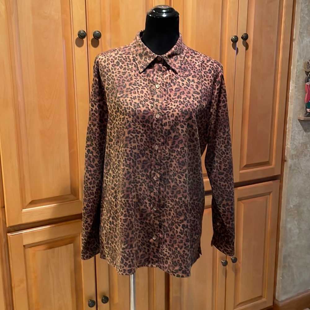 Vintage Leopard Cheetah Animal Spot Blouse - image 1