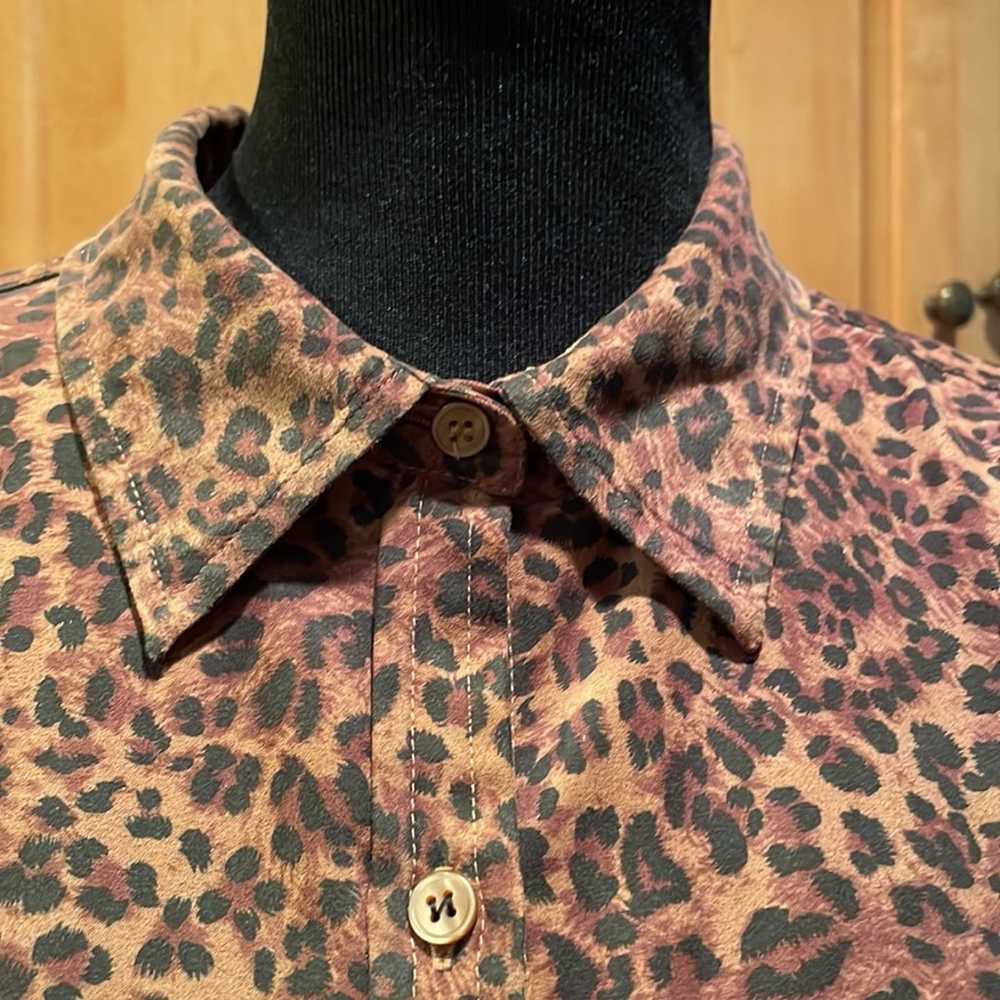 Vintage Leopard Cheetah Animal Spot Blouse - image 2