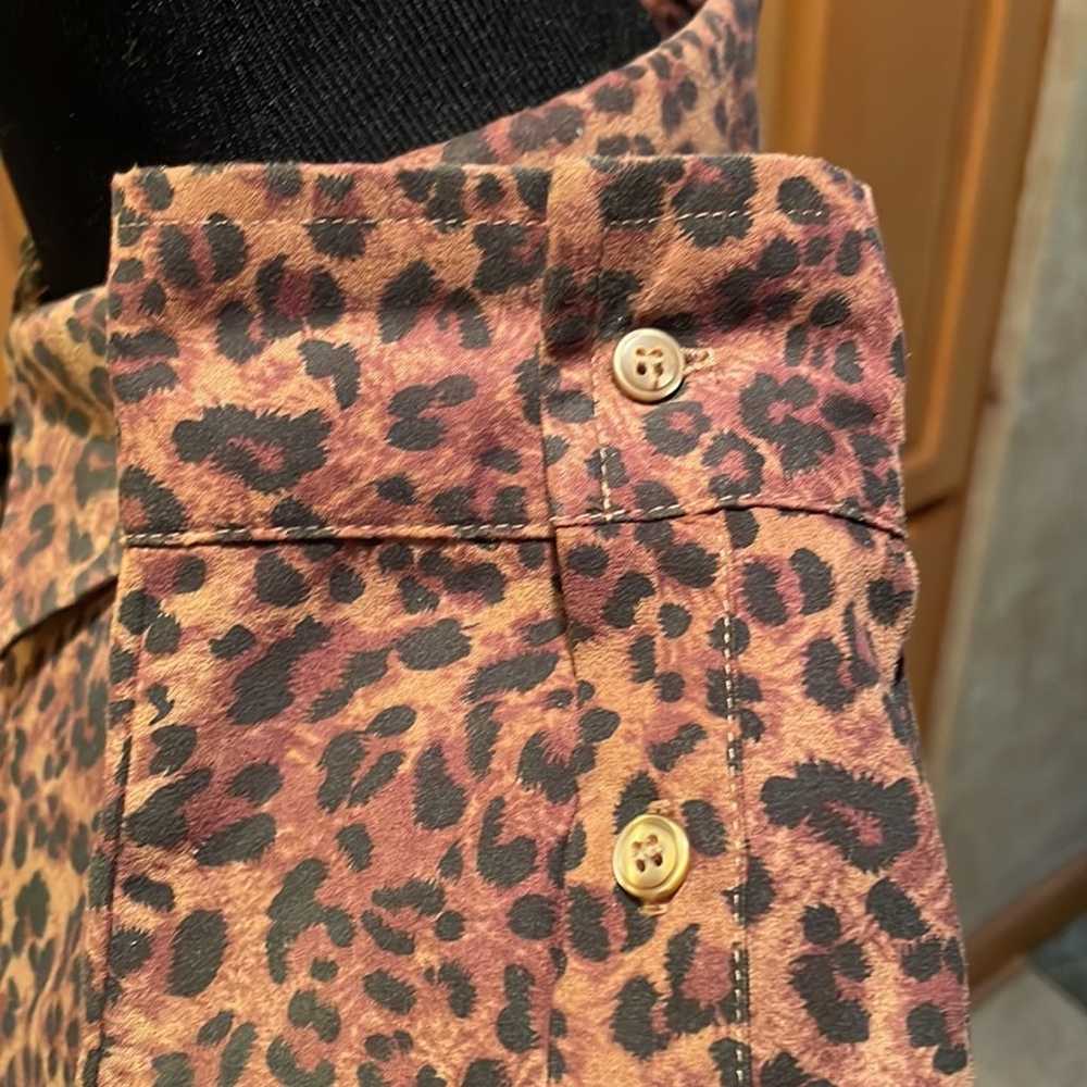 Vintage Leopard Cheetah Animal Spot Blouse - image 6