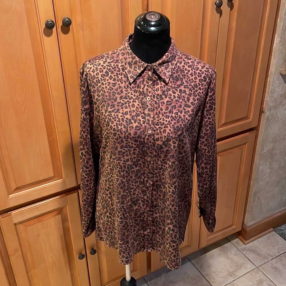 Vintage Leopard Cheetah Animal Spot Blouse - image 7