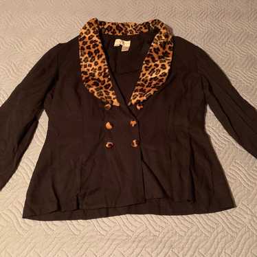 Vintage 80s Betsy Lauren Leopard Top