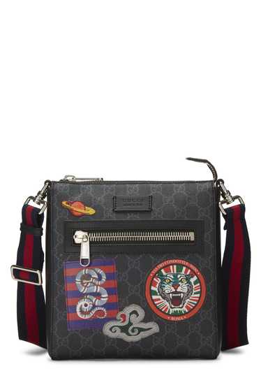 Black GG Supreme Canvas Courrier Web Messenger