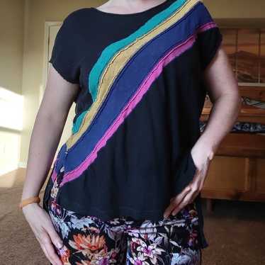 Free People rainbow 80s top