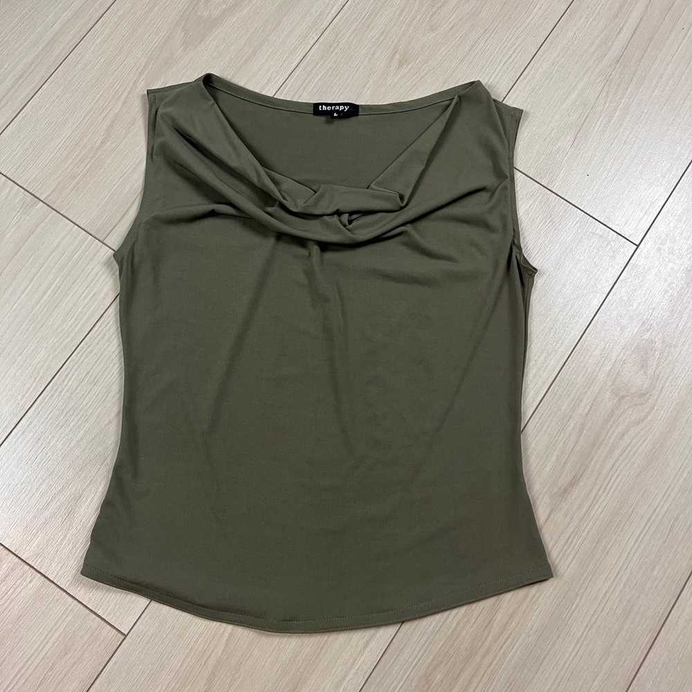 Vintage 90s 00s Cowl Neck Tank Top - image 1