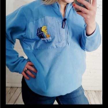 Vintage Y2K Blue Tweety Bird Pullover Fleece