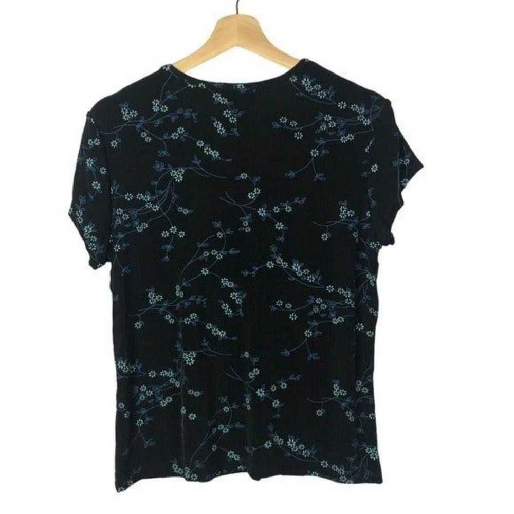 Vintage Briggs New York Black & Blue Floral Short… - image 2