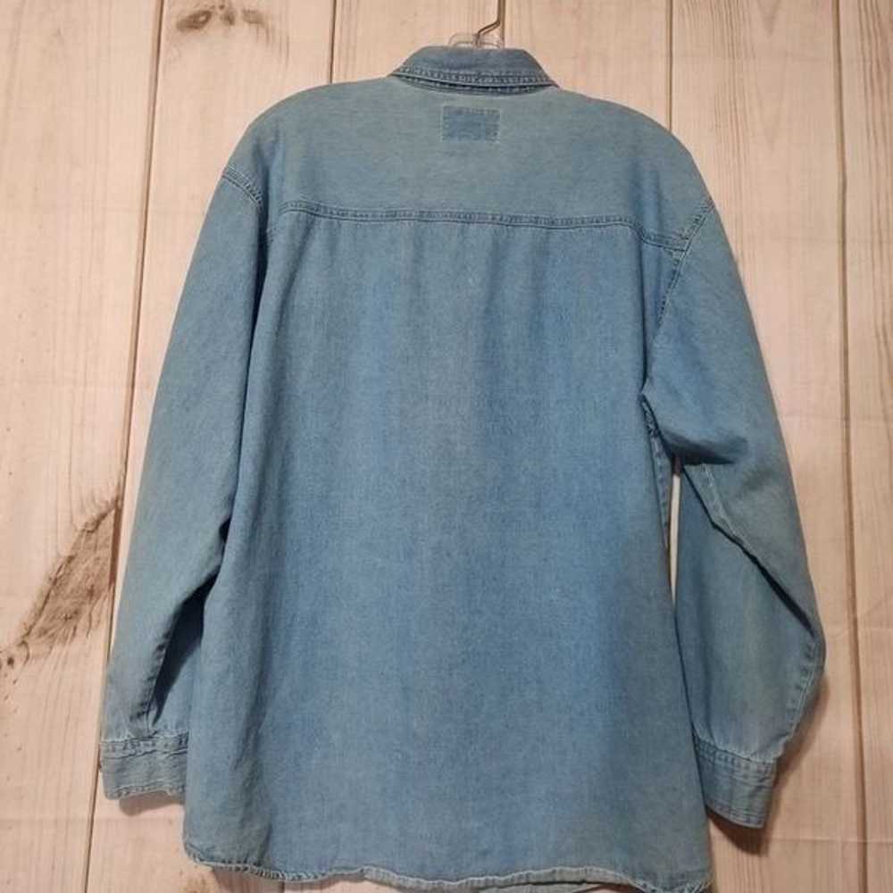 Quizz Again Blouse Ladies Large Vintage Chambray … - image 2