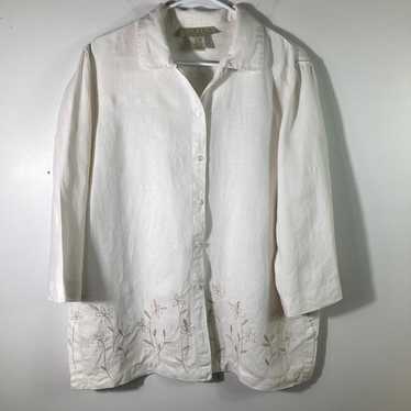 Womens Vintage Norton McNaughton Linen Embroidere… - image 1