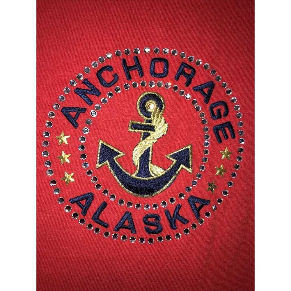 Vintage 90s Anchorage Alaska Women's Red Bling Si… - image 2