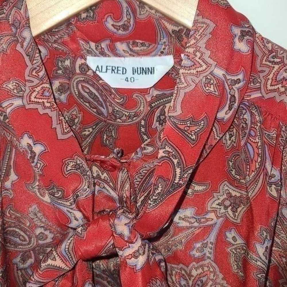 Alfred Dunner Paisley Bow Tie Vintage Blouse - image 2