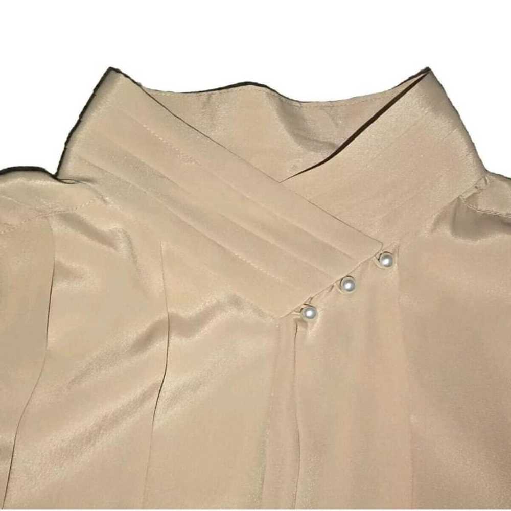 VTG BLASSPORT by Bill Blass High Neck Beige Pearl… - image 2