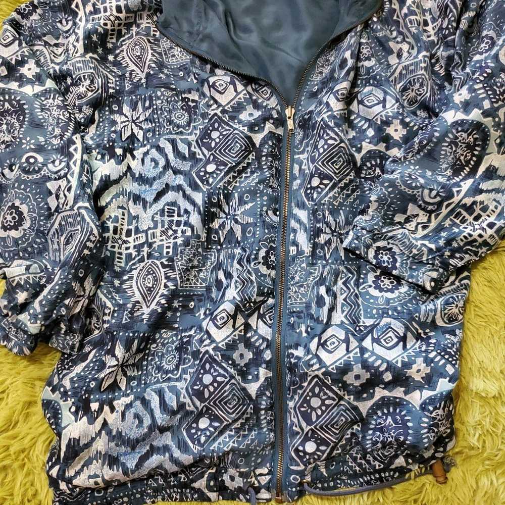 80s silk reversible windbreaker - image 1