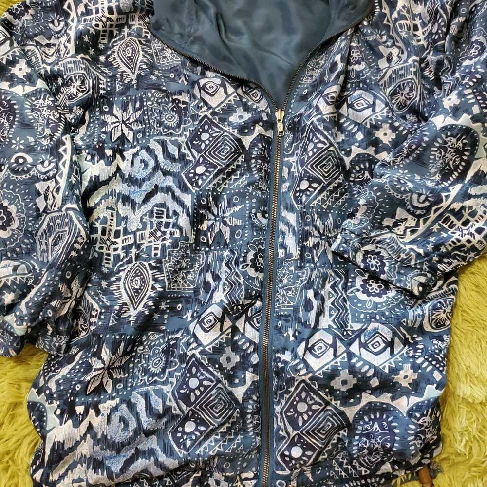 80s silk reversible windbreaker - image 2