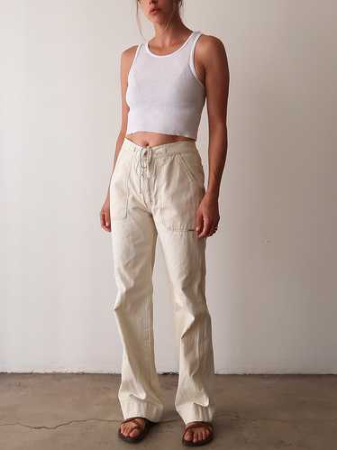 Off White Cotton Pants | 29w