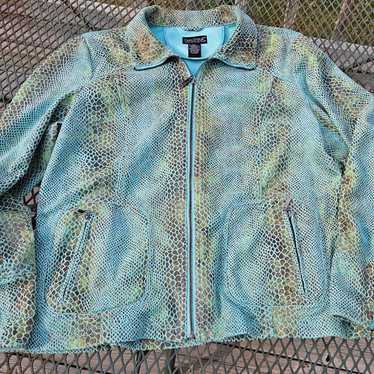 Dialogue Vintage  Faux Leather Snake Skin Jacket S