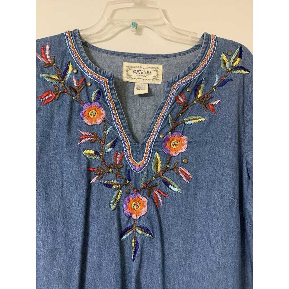 Vintage Tantrums Boho Denim Embroidered And Beade… - image 7