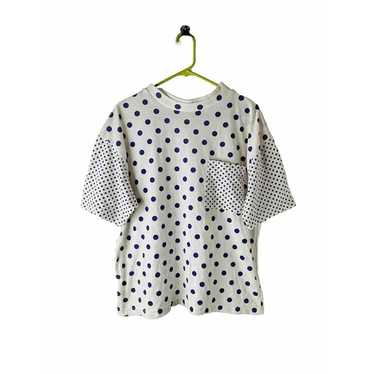 VTG 80s Womens 2XL Polka Dot Baggy Pocket Crewnec… - image 1