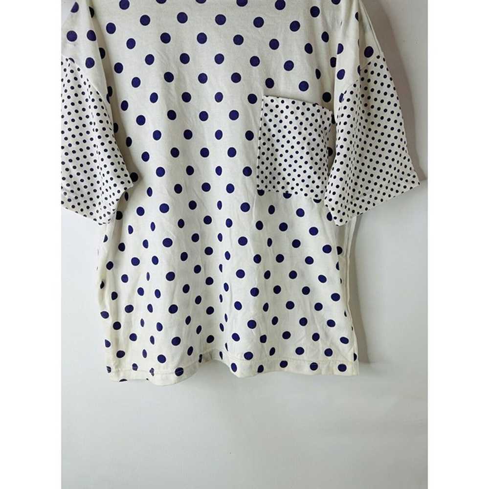 VTG 80s Womens 2XL Polka Dot Baggy Pocket Crewnec… - image 5