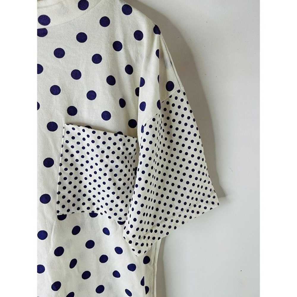 VTG 80s Womens 2XL Polka Dot Baggy Pocket Crewnec… - image 6