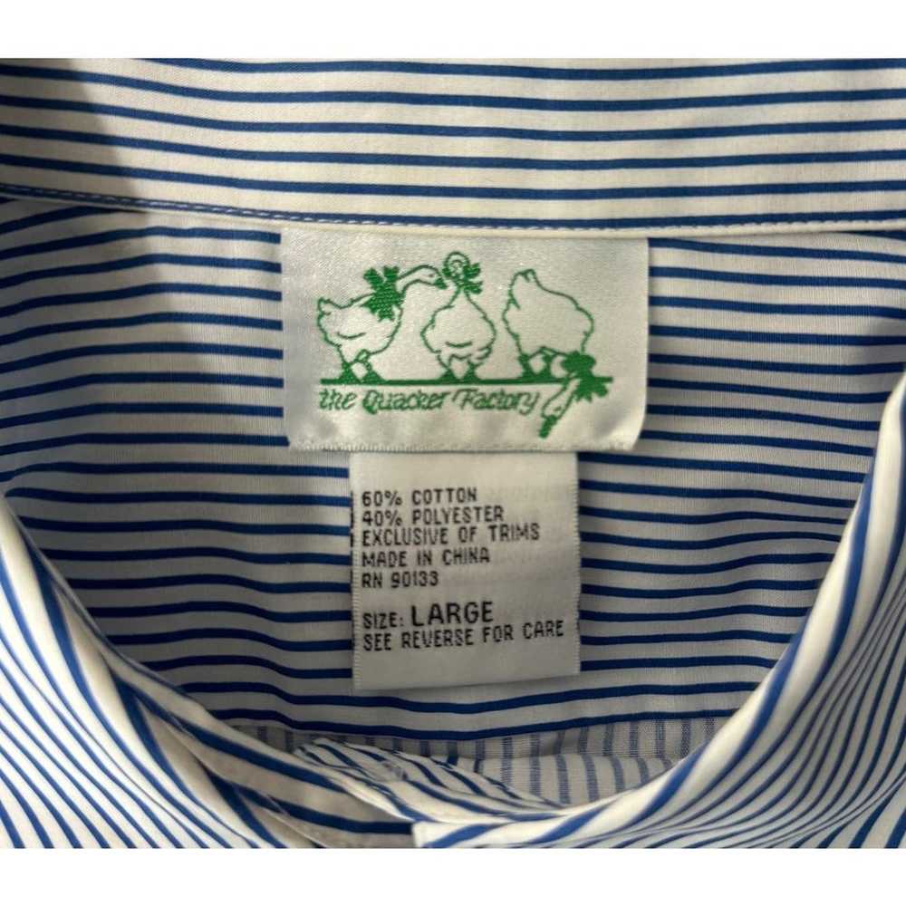 Quacker Factory Shirt Womens Large Blue White Str… - image 8