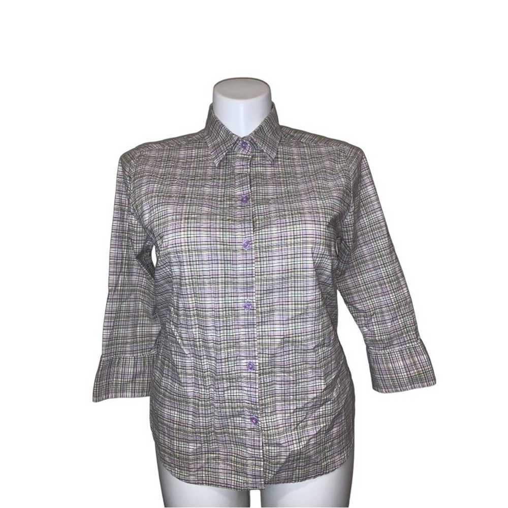 Eddie Bauer EST 1920 Vintage Plaid Shirt, Size L - image 11